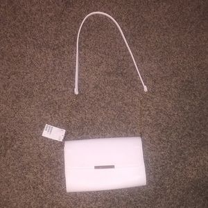 White w/ Gold Accent Shoulder Purse